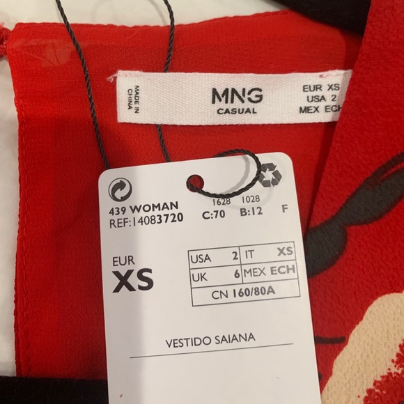 Mango red flowers print dress - Picture 3 of 8